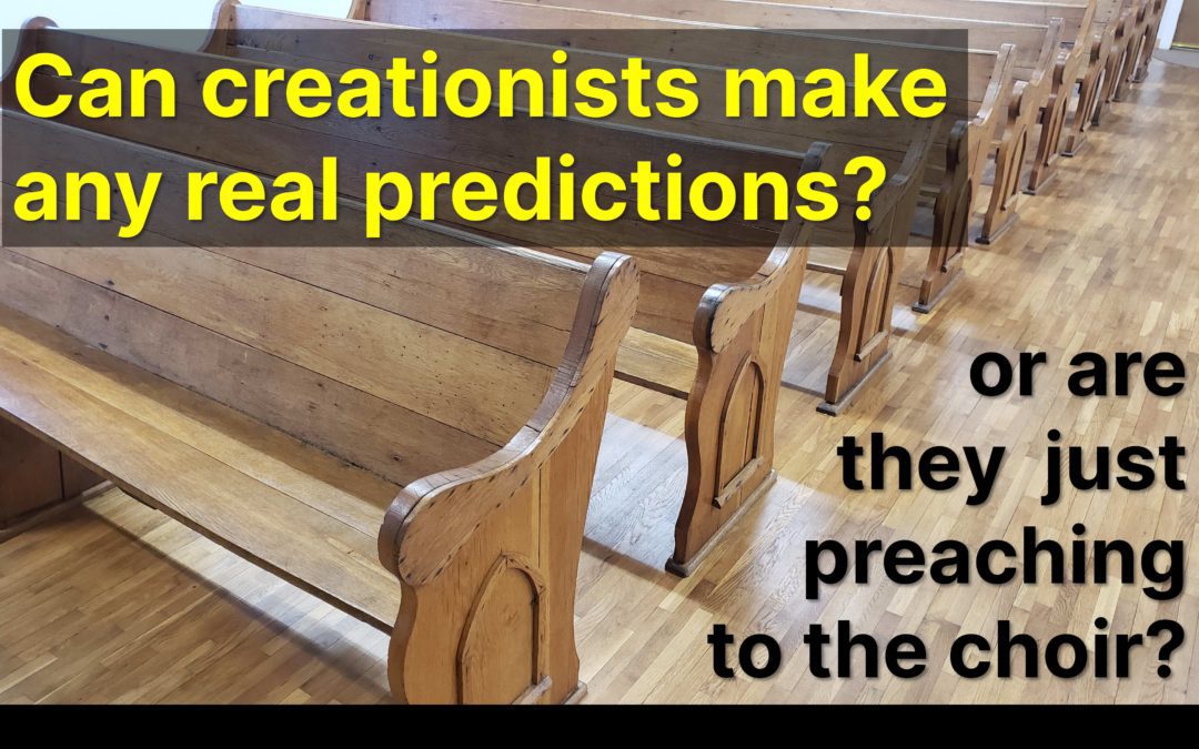 Can creationists make any real predictions? Or are they just preaching to the choir?
